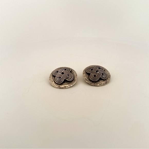 MB SF vintage silver tone clip on earrings VERY RARE style - Picture 5 of 10